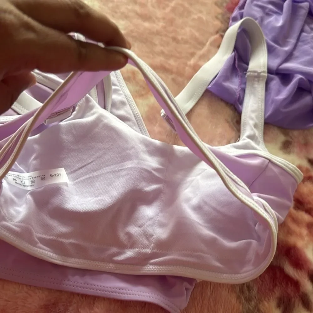 Girl Double Strap High Waist Sporty bikini top ,Cover Up  n Short Set like new